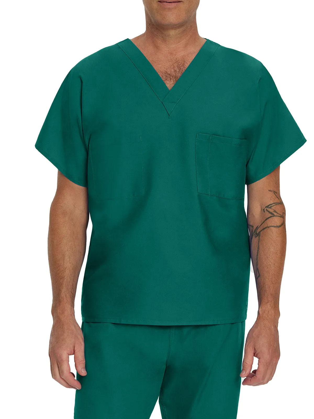 Essentials - Unisex Reversible V-Neck Classic Fit Solid Scrub Top