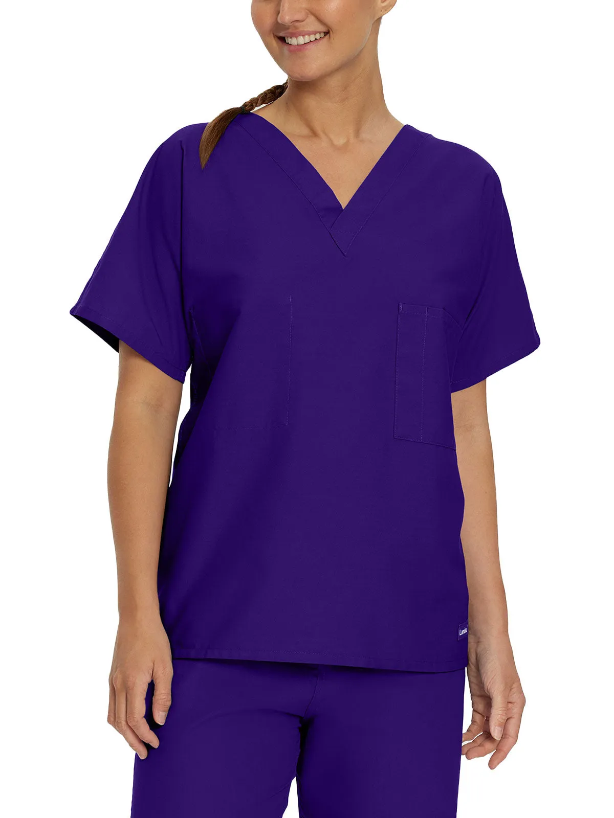 Essentials - Unisex Reversible V-Neck Classic Fit Solid Scrub Top