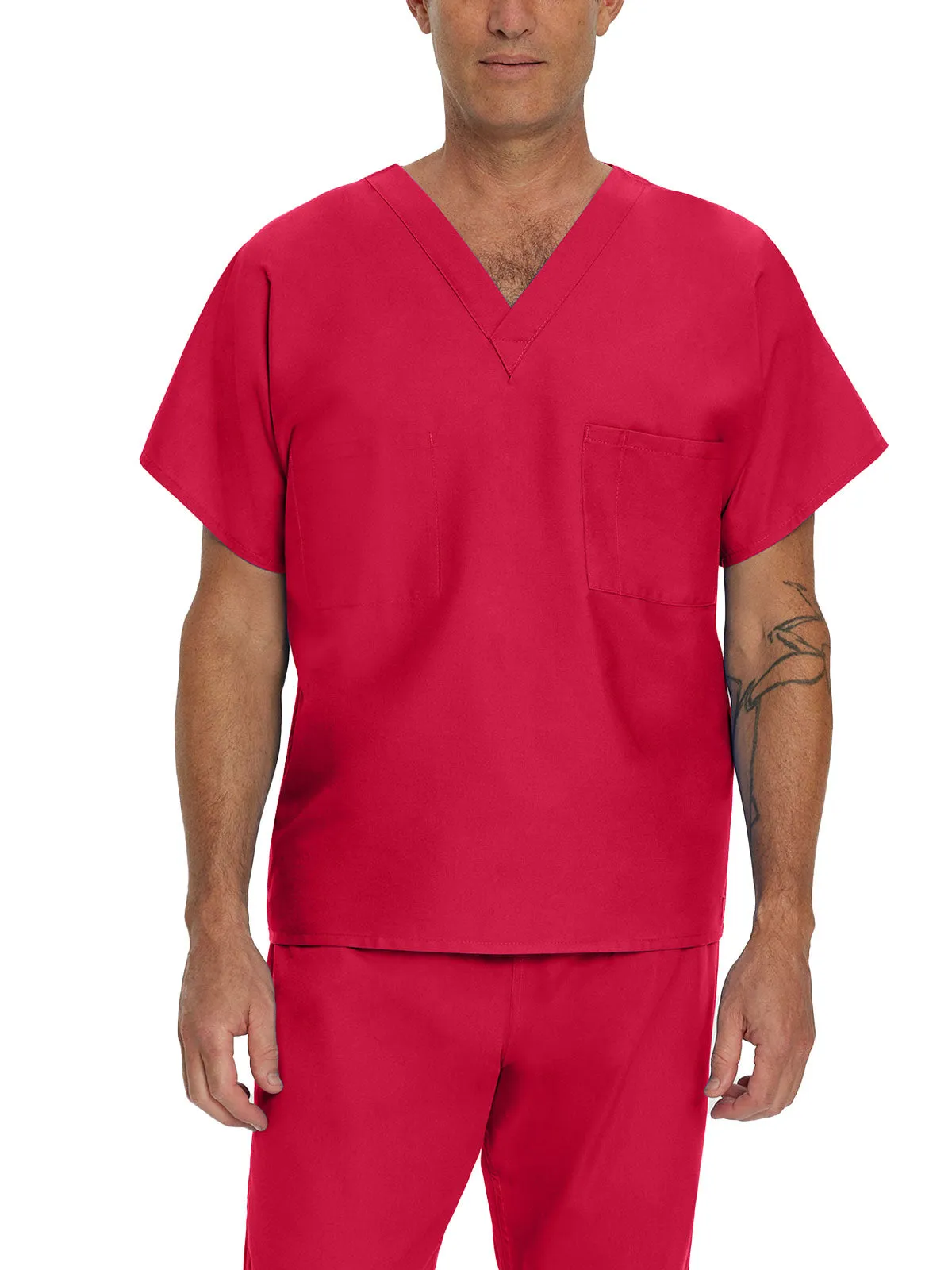 Essentials - Unisex Reversible V-Neck Classic Fit Solid Scrub Top