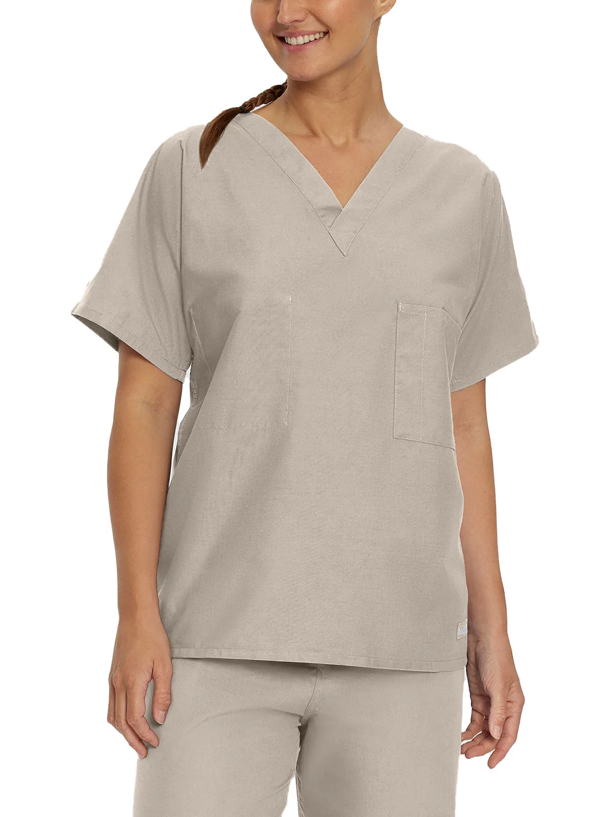 Essentials - Unisex Reversible V-Neck Classic Fit Solid Scrub Top