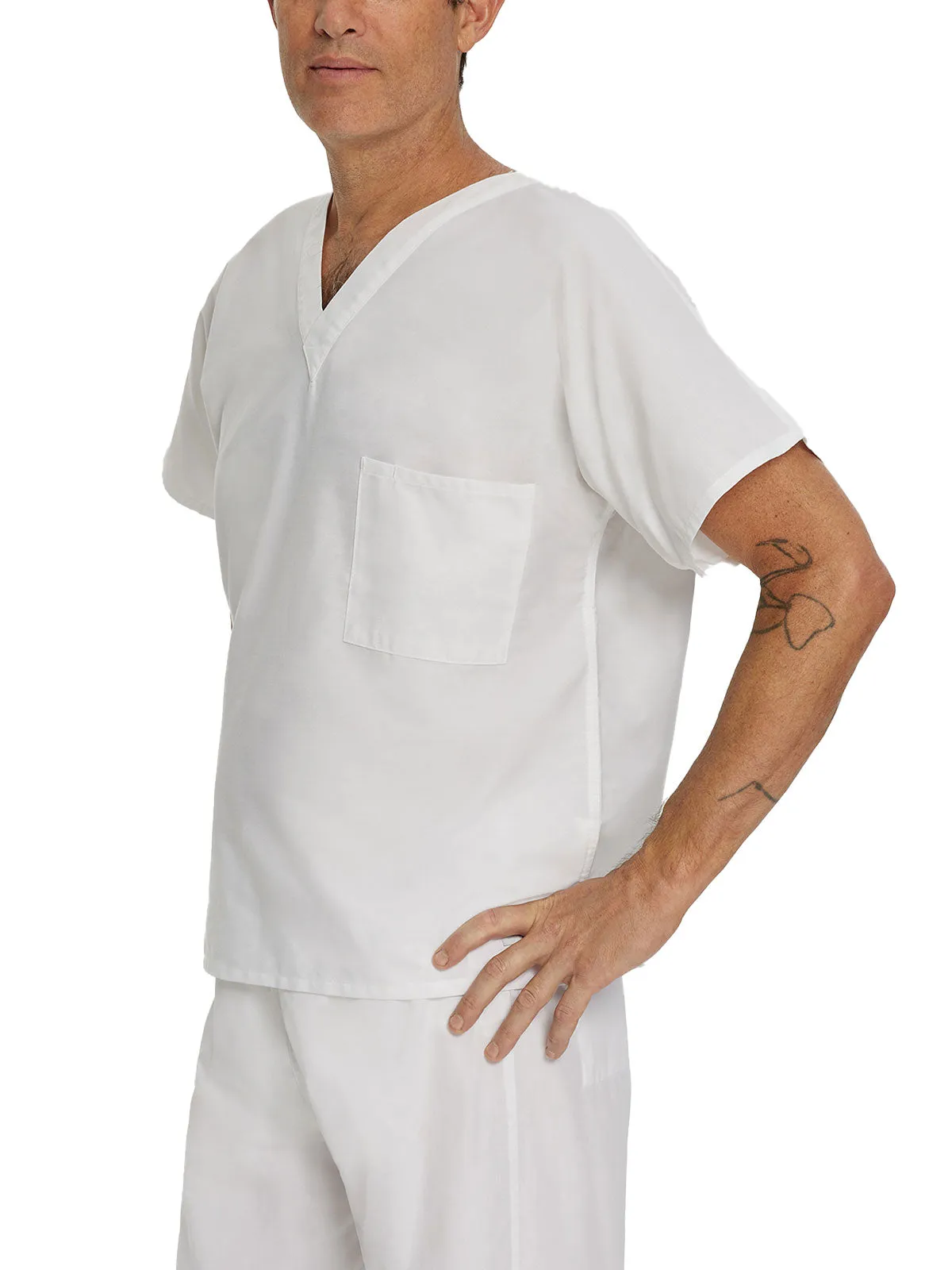 Essentials - Unisex Reversible V-Neck Classic Fit Solid Scrub Top