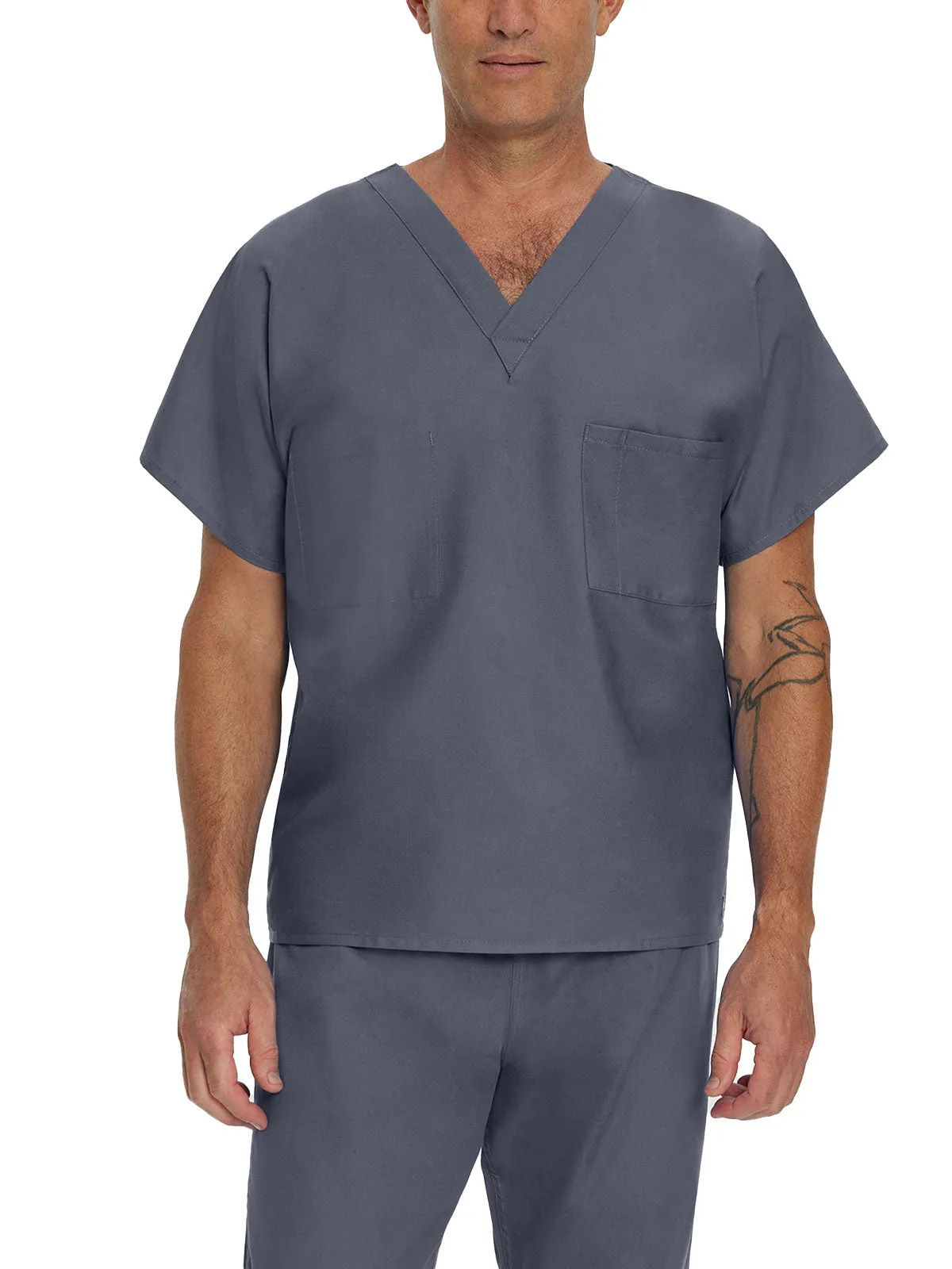 Essentials - Unisex Reversible V-Neck Classic Fit Solid Scrub Top