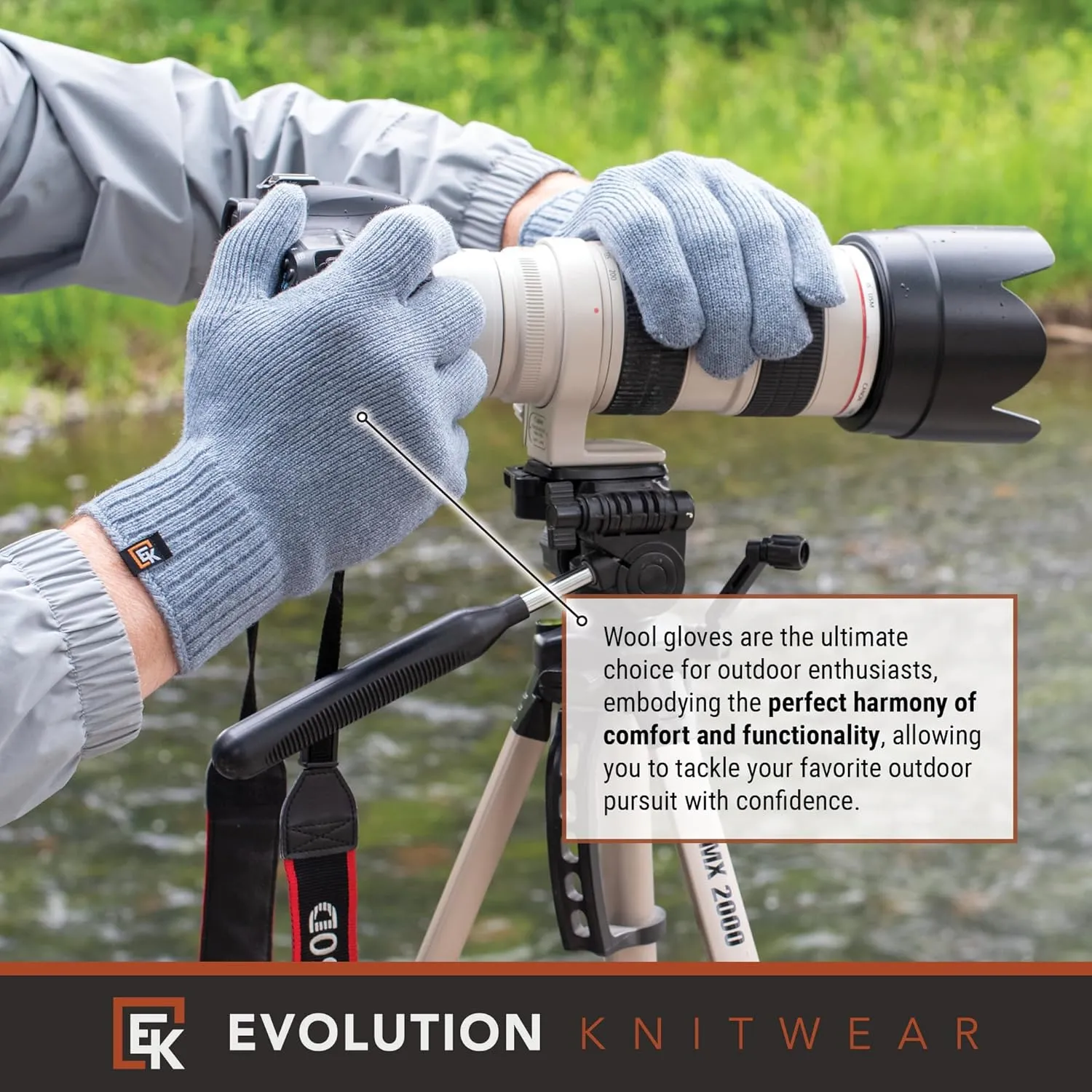 Evolution Knitwear Wool Knit Gloves - Made in the USA - Super Soft Merino Wool - Men's - XL