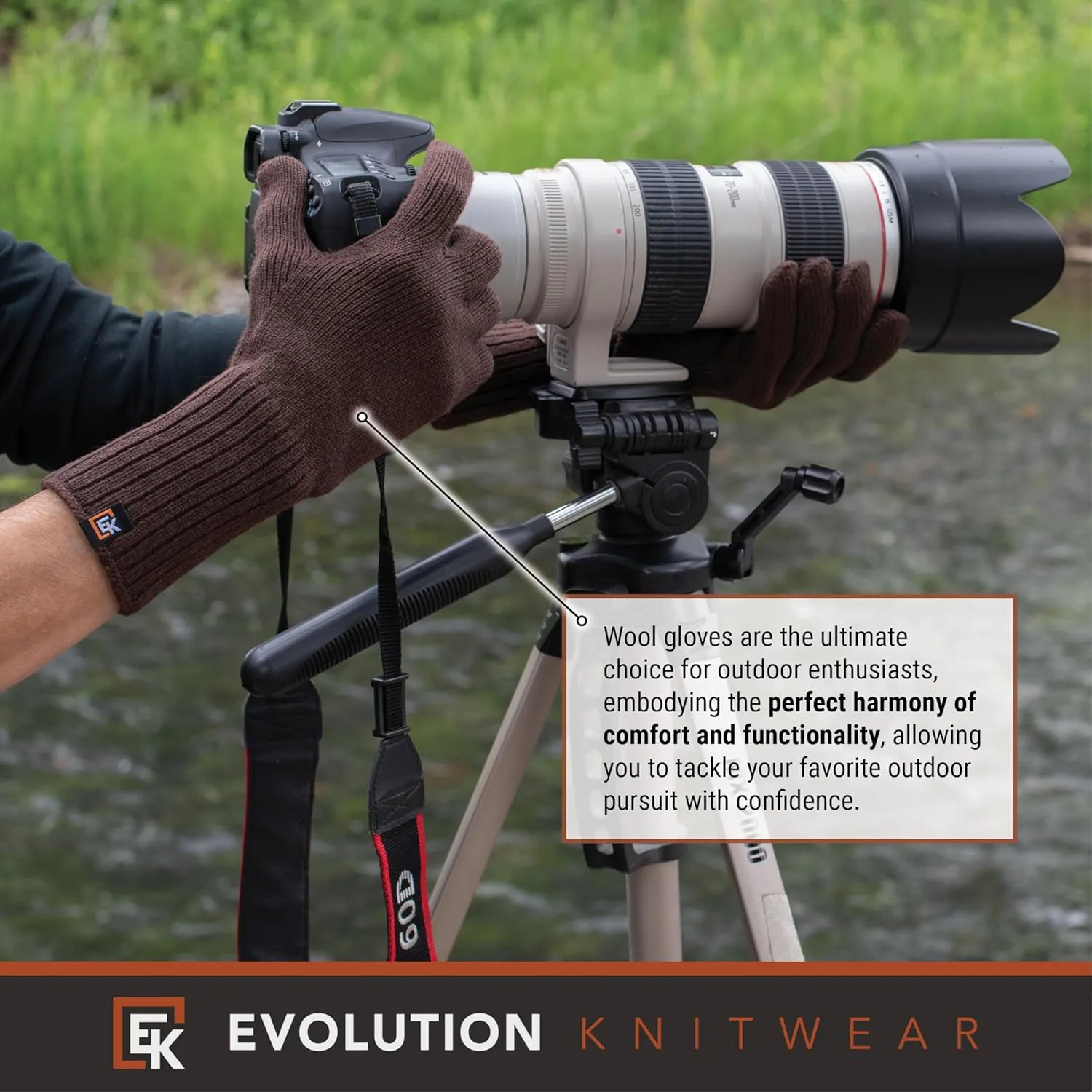 Evolution Knitwear Wool Knit Gloves - Super Soft Merino Wool - Made in the USA - Small