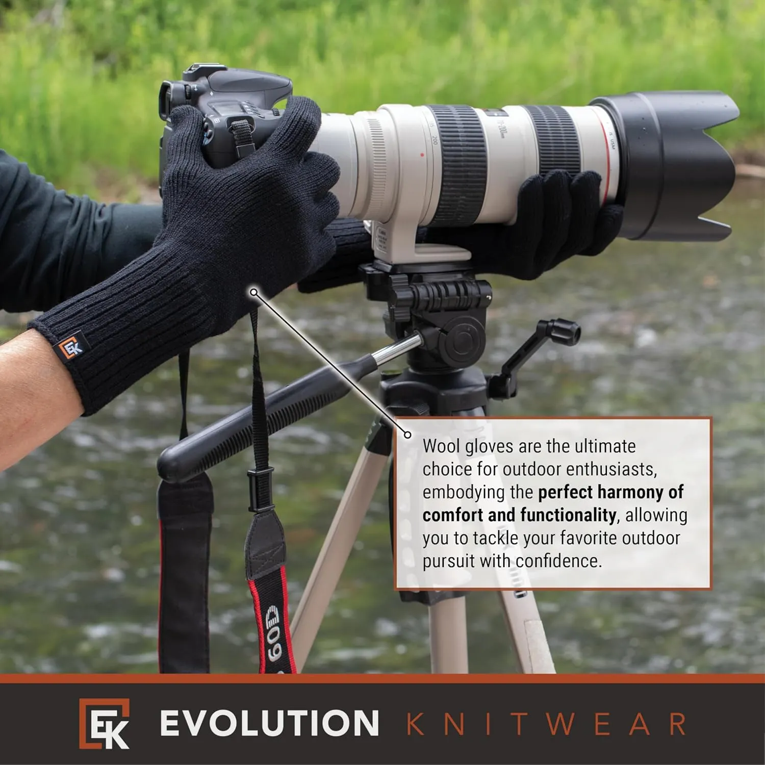 Evolution Knitwear Wool Knit Gloves - Super Soft Merino Wool - Made in the USA - Small