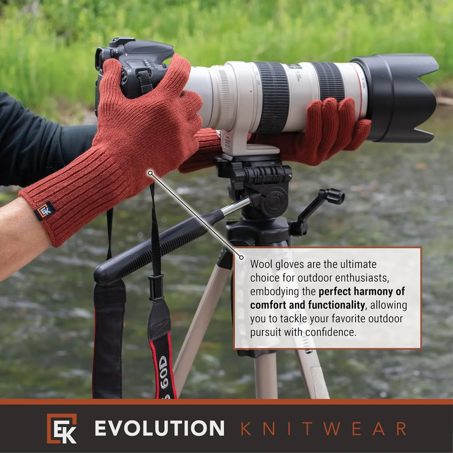 Evolution Knitwear Wool Knit Gloves - Super Soft Merino Wool - Made in the USA - Small