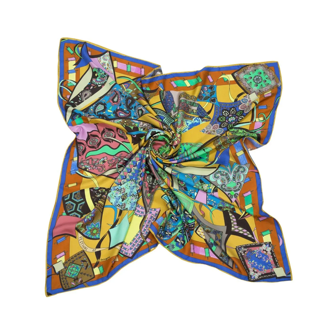 Festivals Of Kites Silk Printed Pocket Square