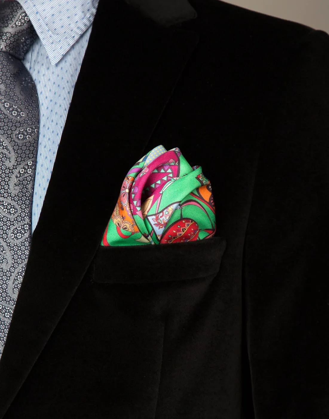 Festivals Of Kites Silk Printed Pocket Square