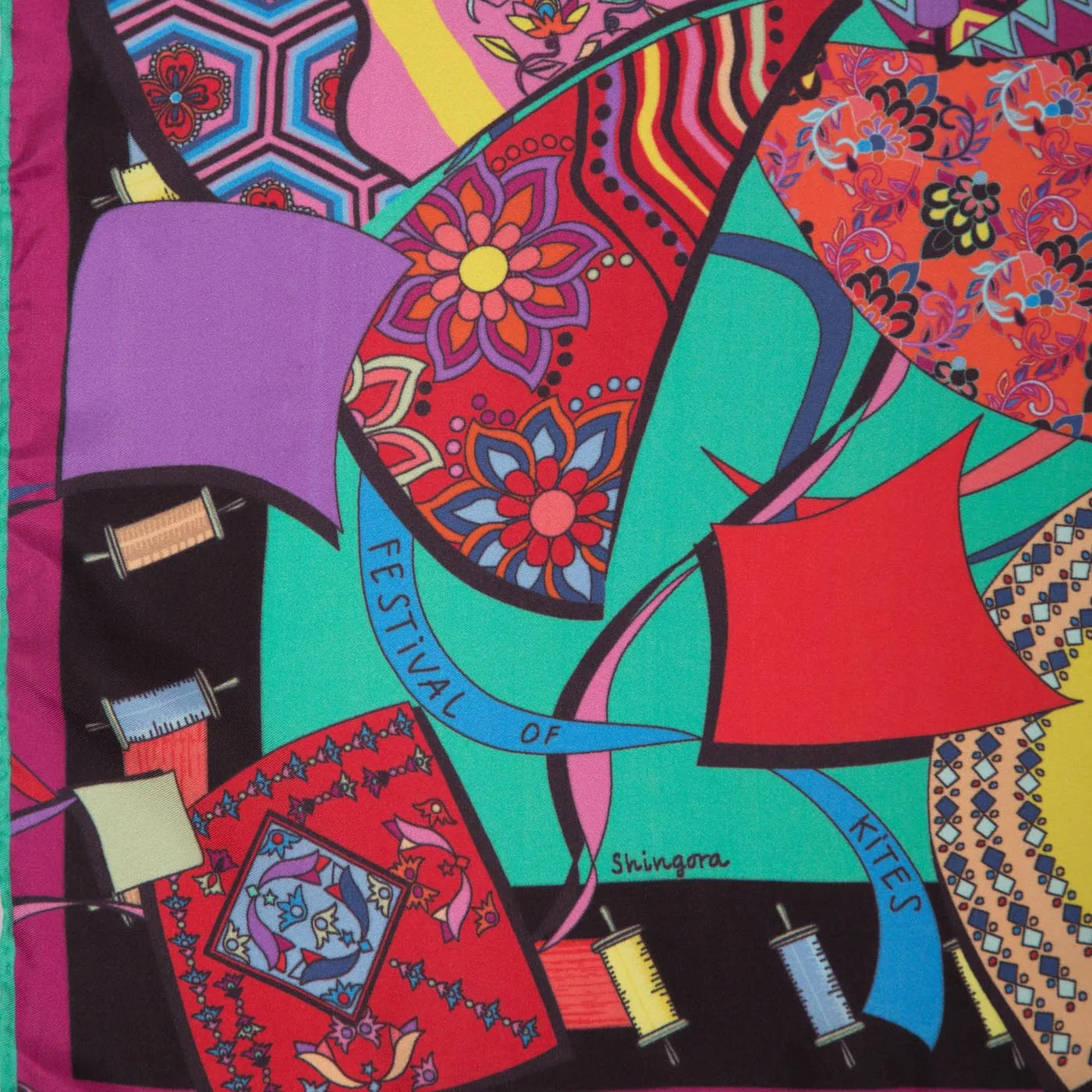 Festivals Of Kites Silk Printed Pocket Square