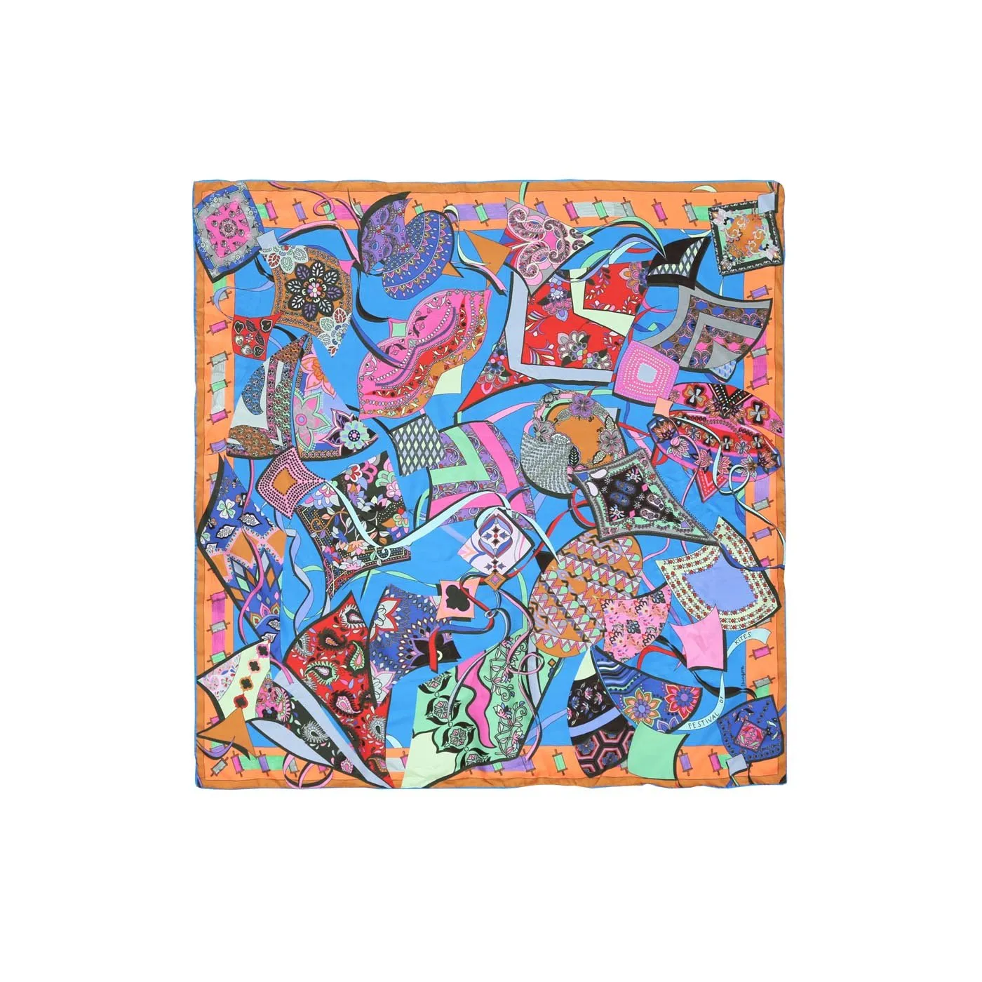 Festivals Of Kites Silk Printed Pocket Square