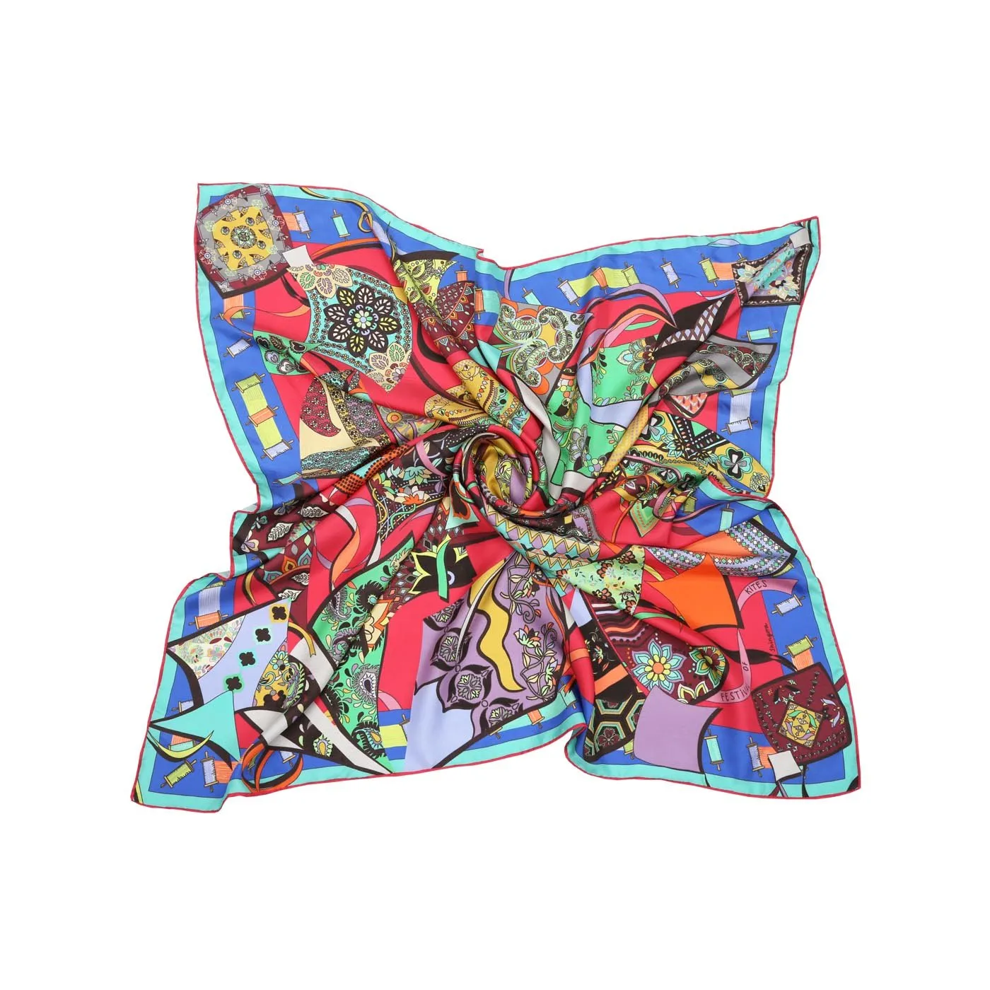 Festivals Of Kites Silk Printed Pocket Square