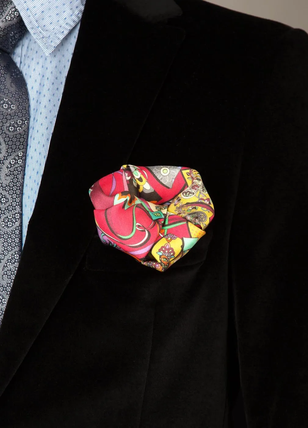 Festivals Of Kites Silk Printed Pocket Square