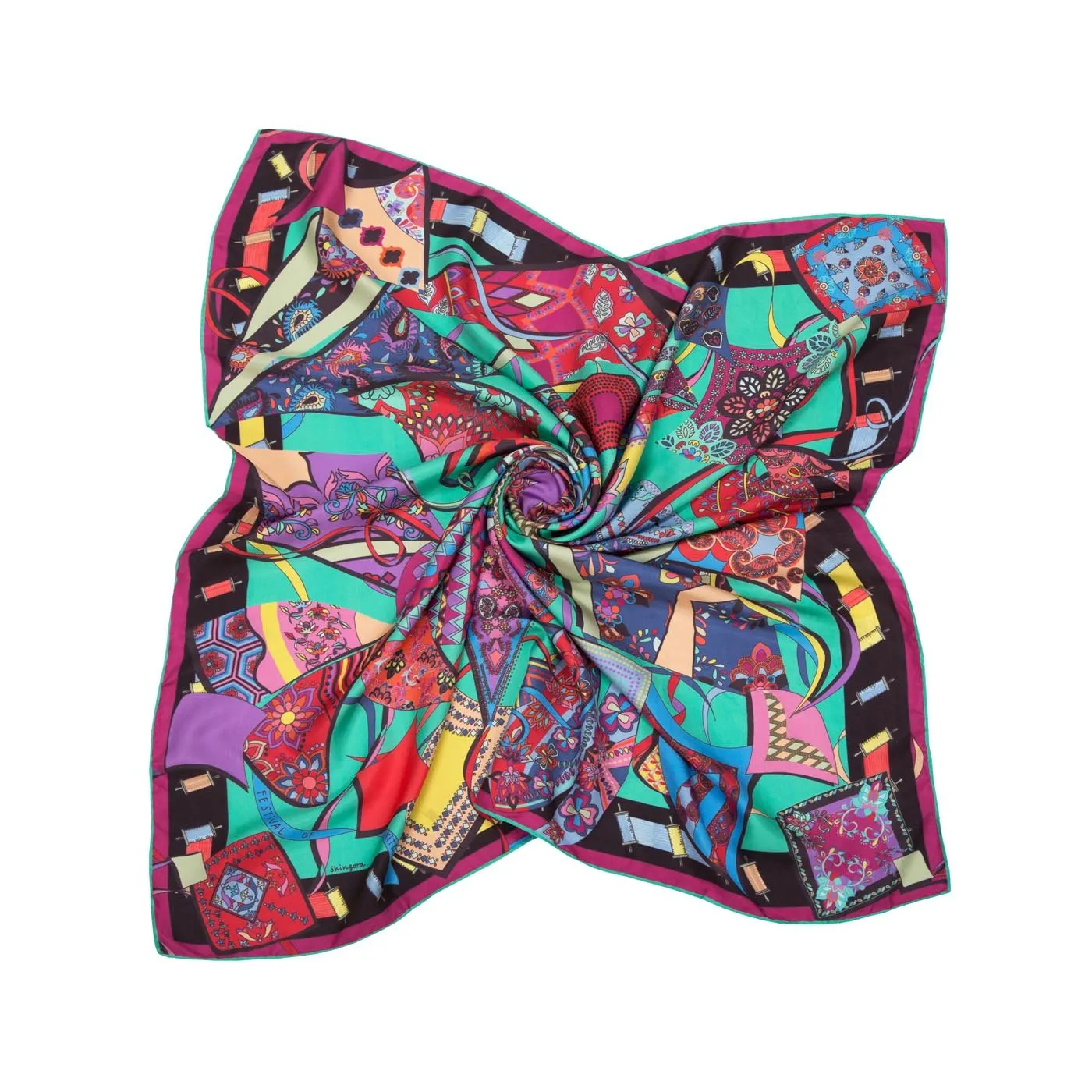 Festivals Of Kites Silk Printed Pocket Square
