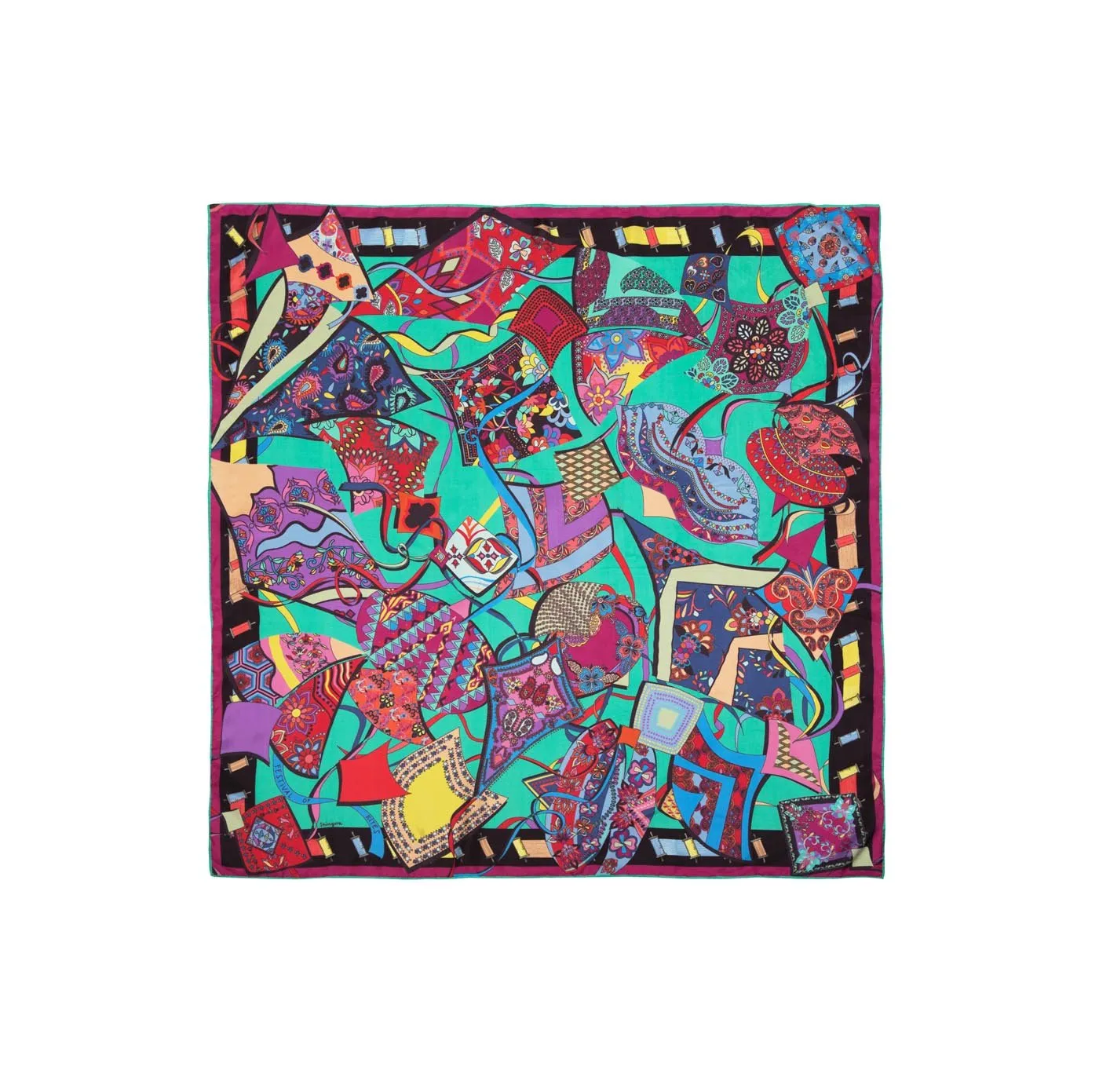 Festivals Of Kites Silk Printed Pocket Square