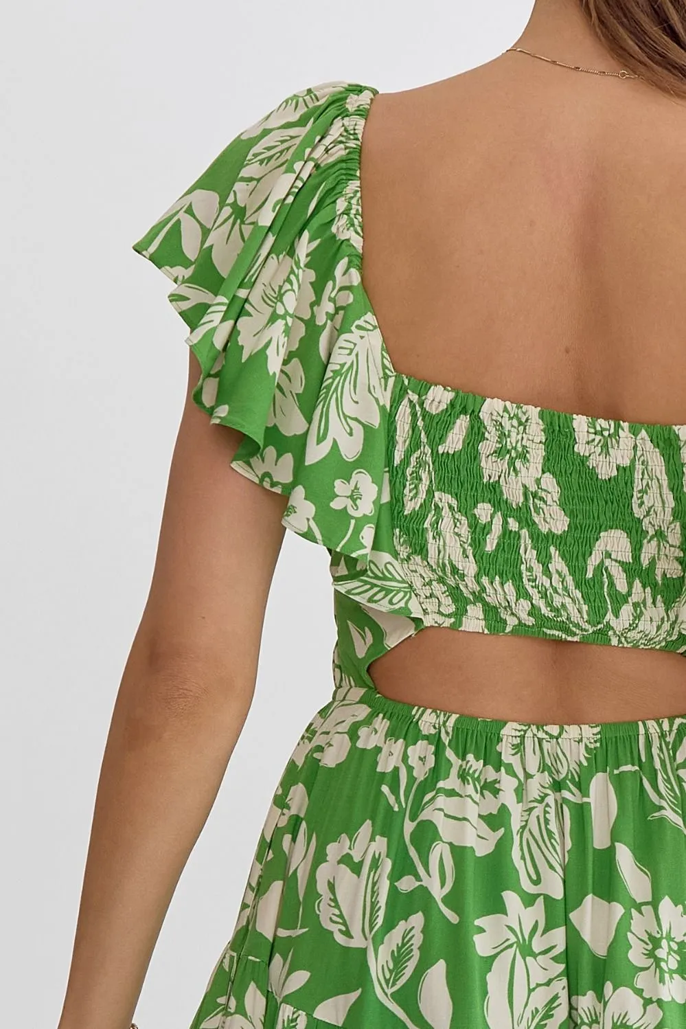 Floral Print Tiered Maxi Dress