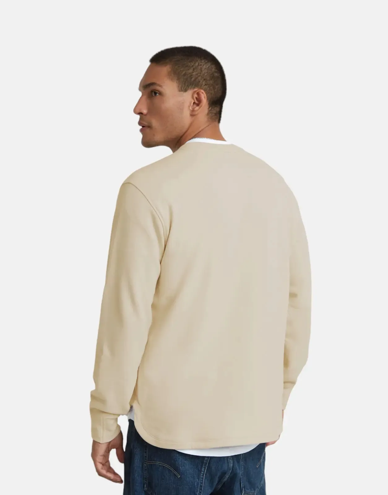 G-Star RAW Stepped Hem Relaxed Sweatshirt Whitebait
