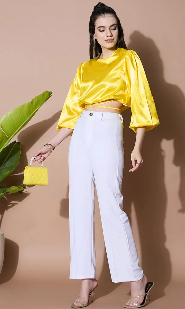 GOLDEN GLOW SATIN TOP