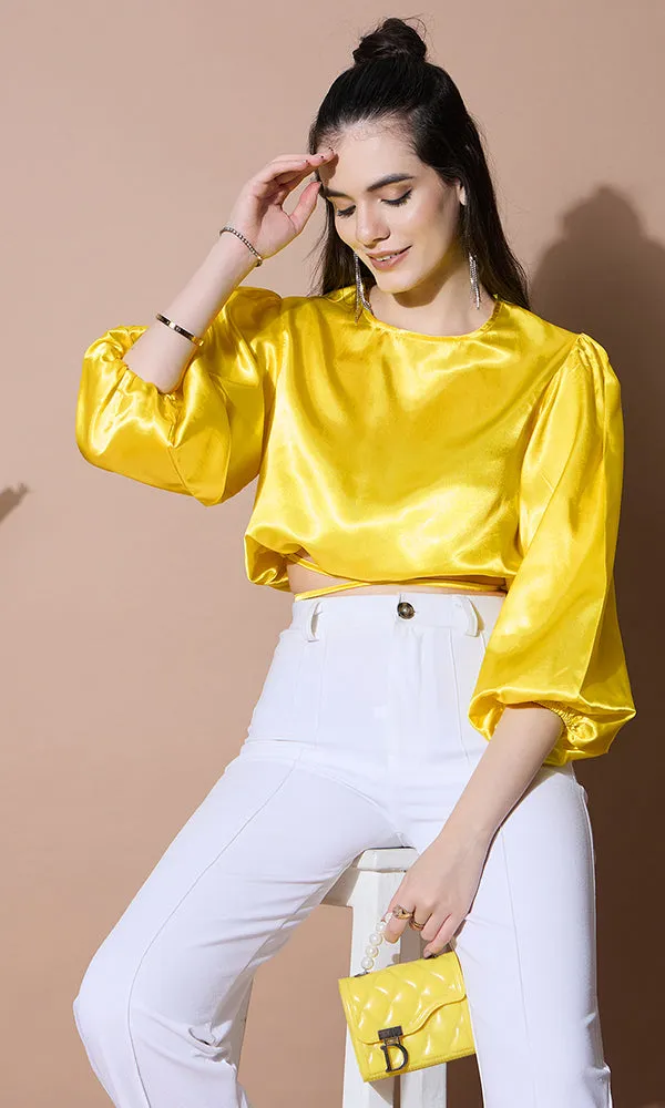 GOLDEN GLOW SATIN TOP