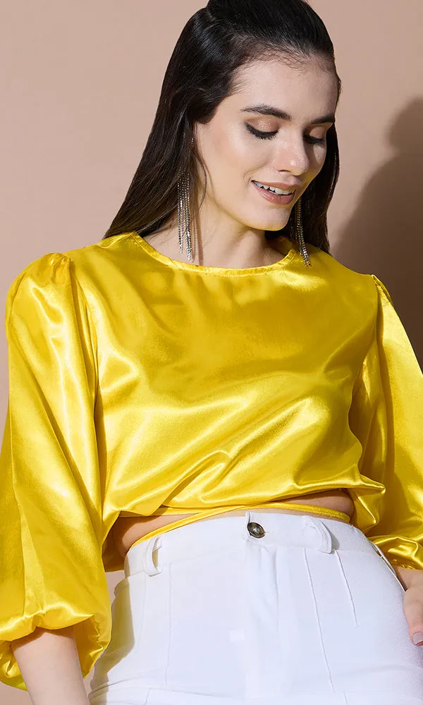 GOLDEN GLOW SATIN TOP