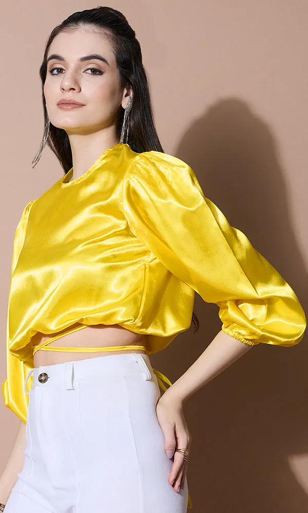 GOLDEN GLOW SATIN TOP