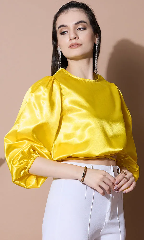 GOLDEN GLOW SATIN TOP