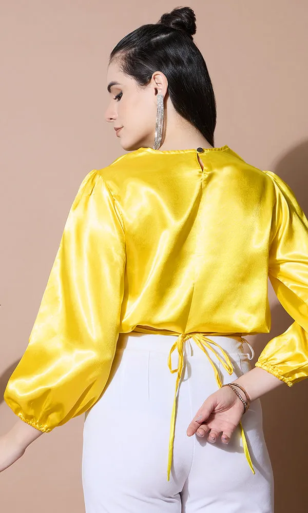 GOLDEN GLOW SATIN TOP