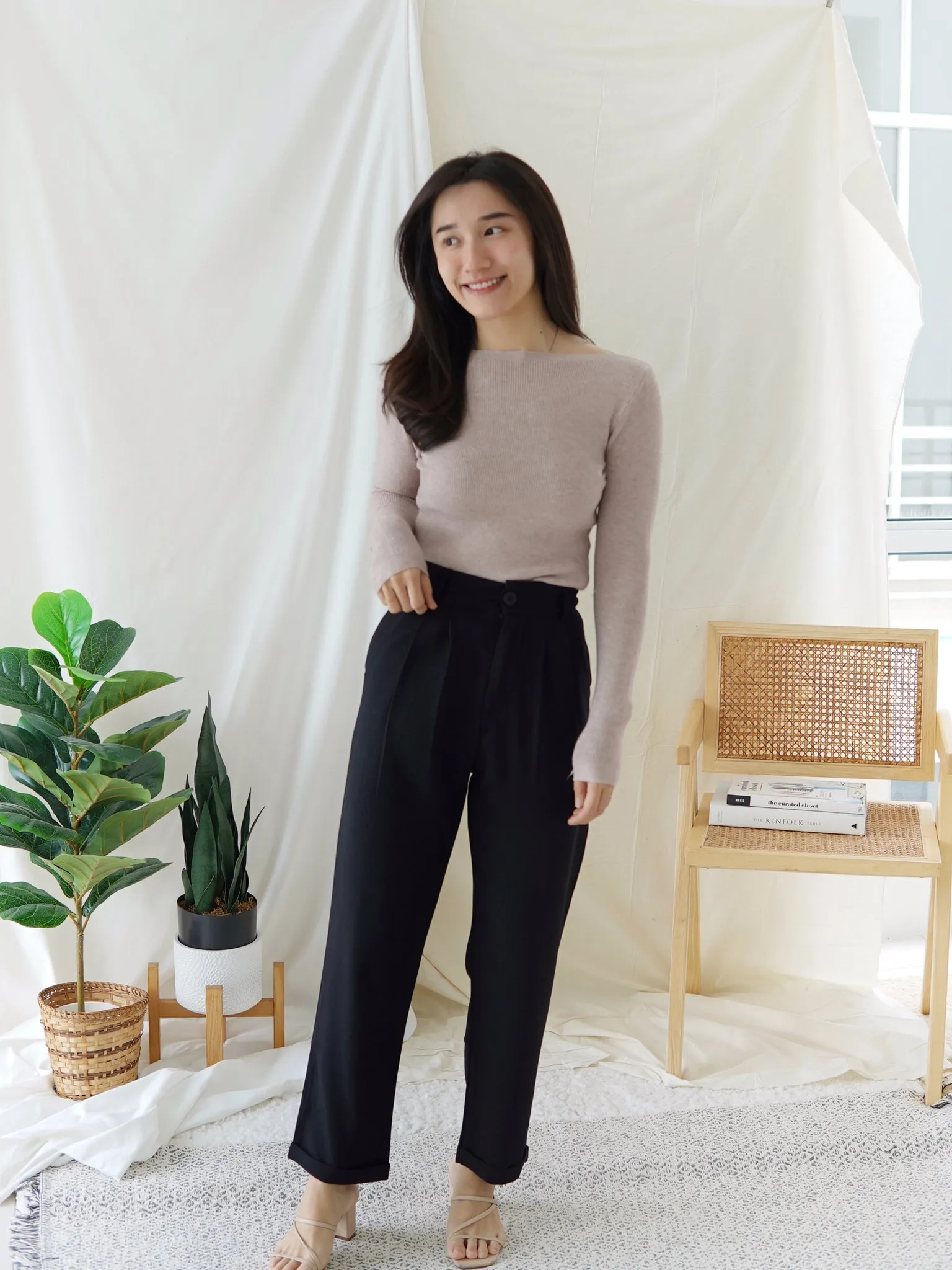 High Waist Suit Trousers