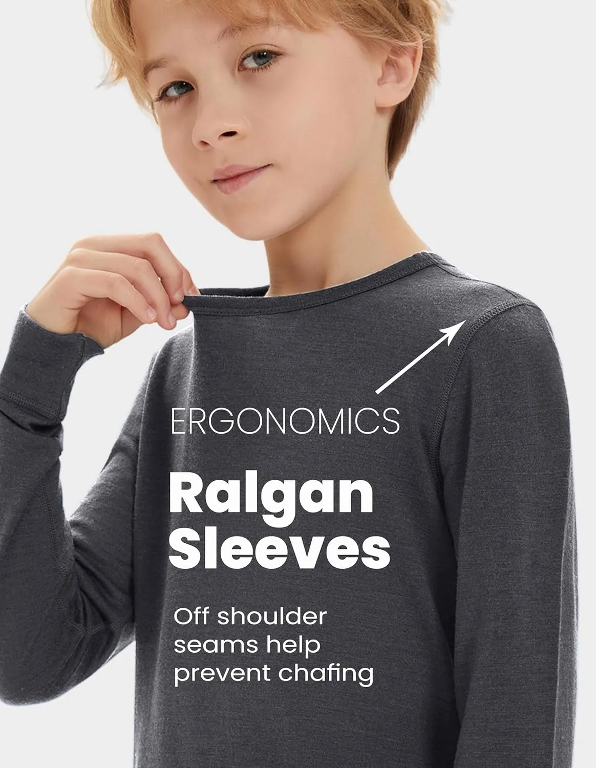 Iguana Unisex Kids 100% Merino Wool Base Layer Set Thermal Underwear Sets for Girls and Boys