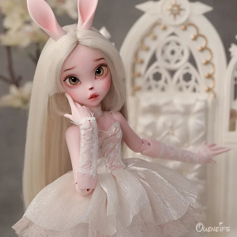 Kacey BJD Doll 1/4 - Tiny Fangs & Lace Shaggy Dress with Bunny Fullset