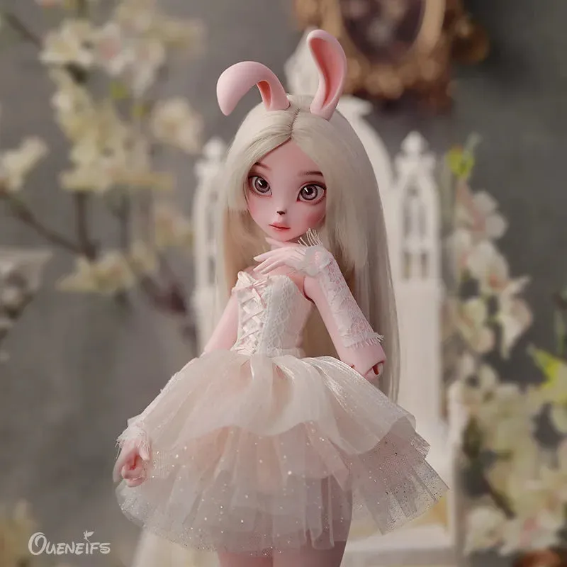 Kacey BJD Doll 1/4 - Tiny Fangs & Lace Shaggy Dress with Bunny Fullset