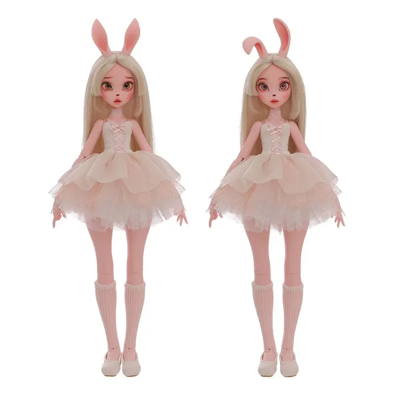 Kacey BJD Doll 1/4 - Tiny Fangs & Lace Shaggy Dress with Bunny Fullset