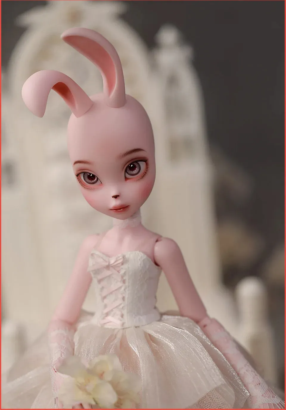 Kacey BJD Doll 1/4 - Tiny Fangs & Lace Shaggy Dress with Bunny Fullset