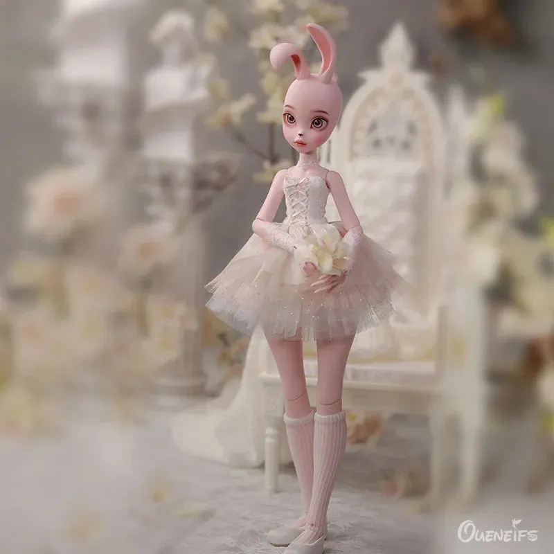 Kacey BJD Doll 1/4 - Tiny Fangs & Lace Shaggy Dress with Bunny Fullset