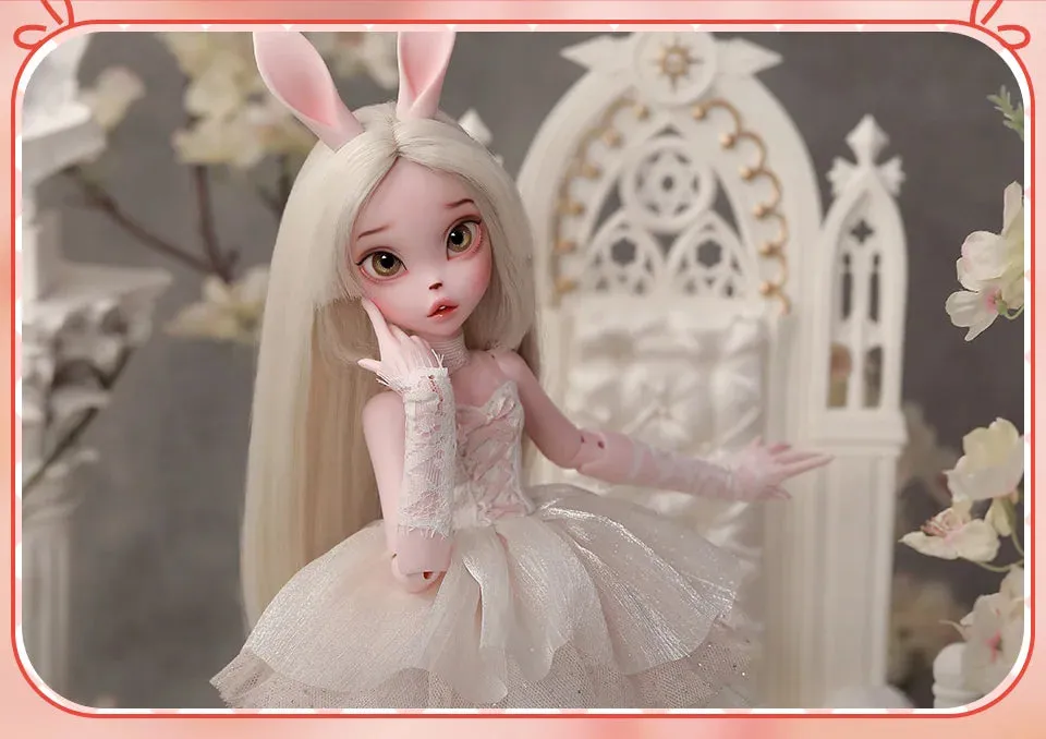 Kacey BJD Doll 1/4 - Tiny Fangs & Lace Shaggy Dress with Bunny Fullset