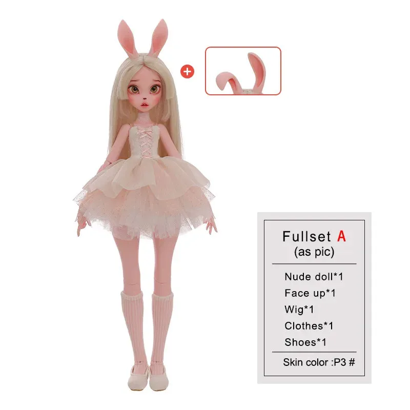 Kacey BJD Doll 1/4 - Tiny Fangs & Lace Shaggy Dress with Bunny Fullset