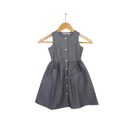Kidscapade P. Sleeveless Plain Dress with 2 Patch Pocket - Navy Blue