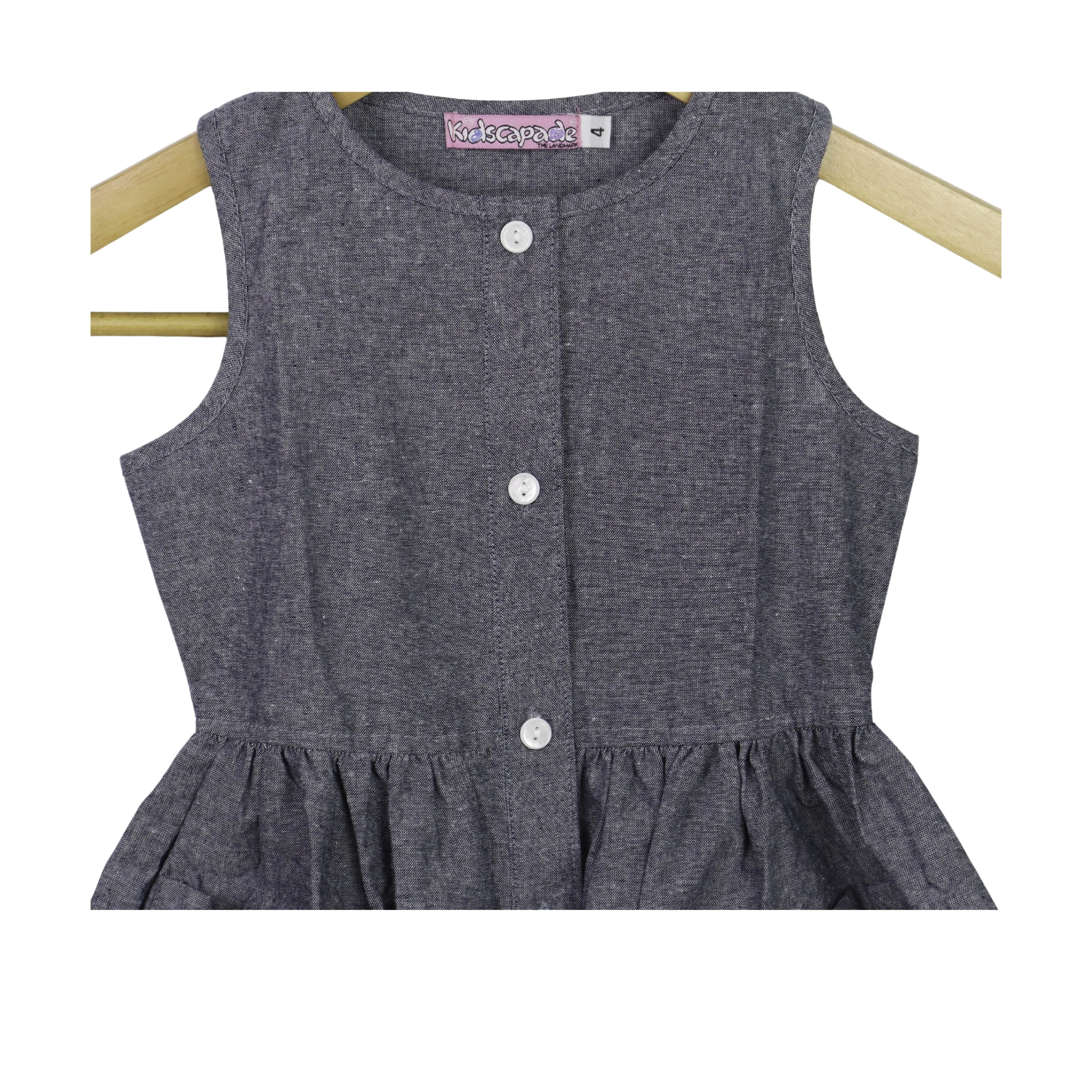 Kidscapade P. Sleeveless Plain Dress with 2 Patch Pocket - Navy Blue
