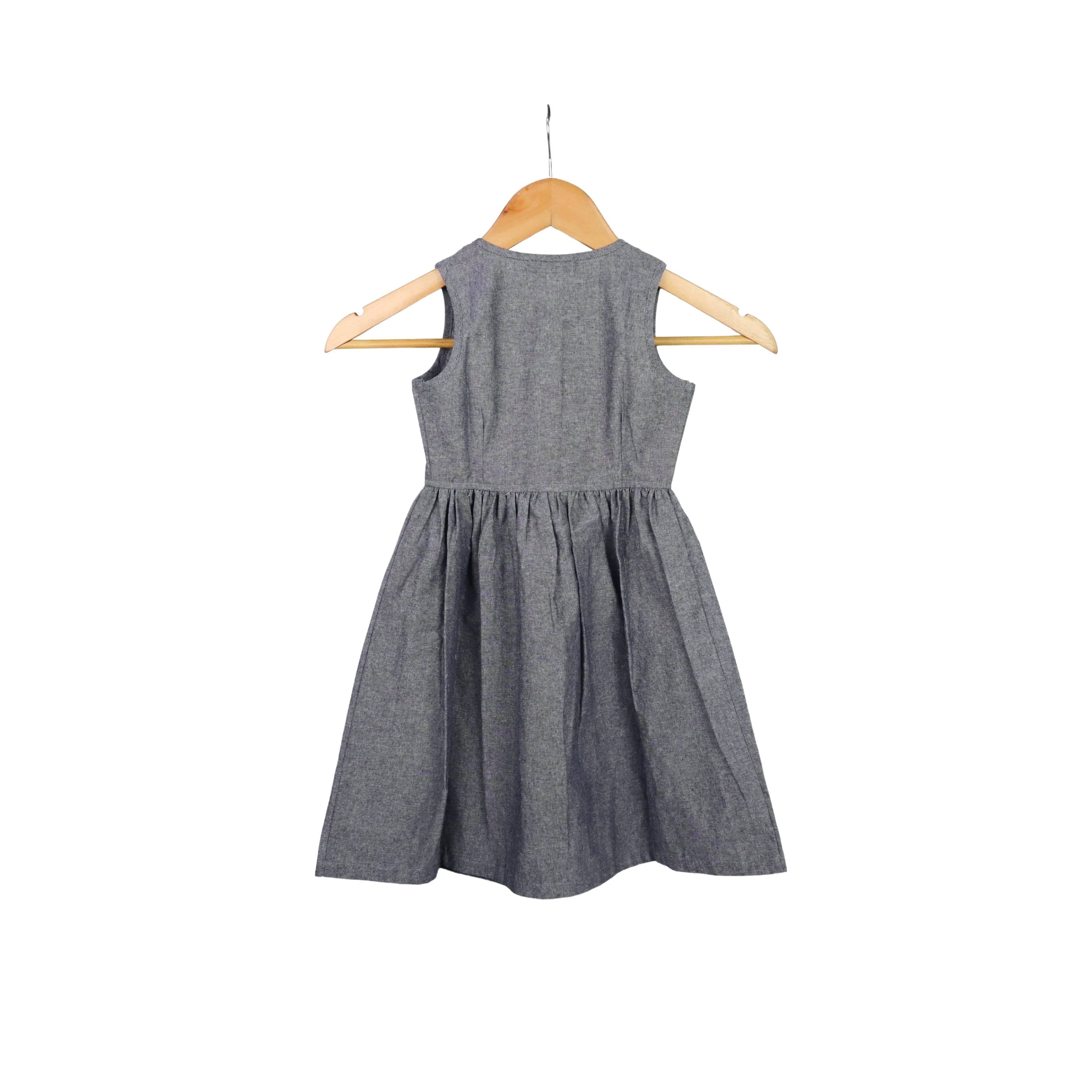 Kidscapade P. Sleeveless Plain Dress with 2 Patch Pocket - Navy Blue