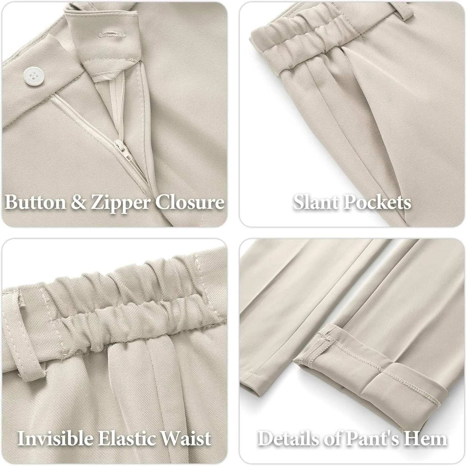 Lamgool Women's Suits 2 Piece Blazer Pants Set Peak Lapel One Button Business Outfits for Work Professional