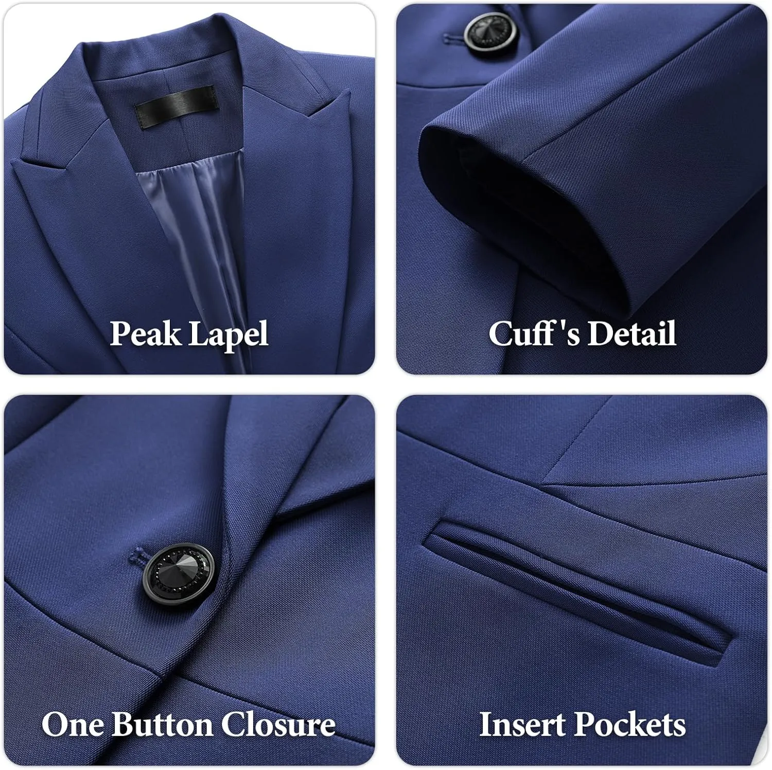 Lamgool Women's Suits 2 Piece Blazer Pants Set Peak Lapel One Button Business Outfits for Work Professional