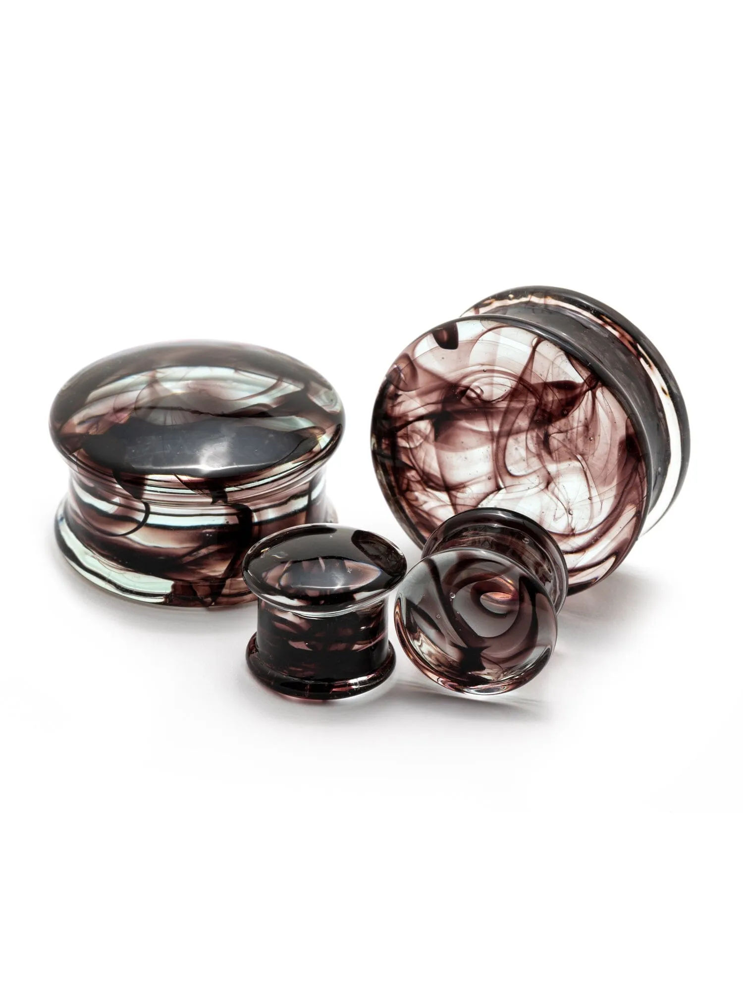 Maroon Smoke Pyrex Glass Plugs