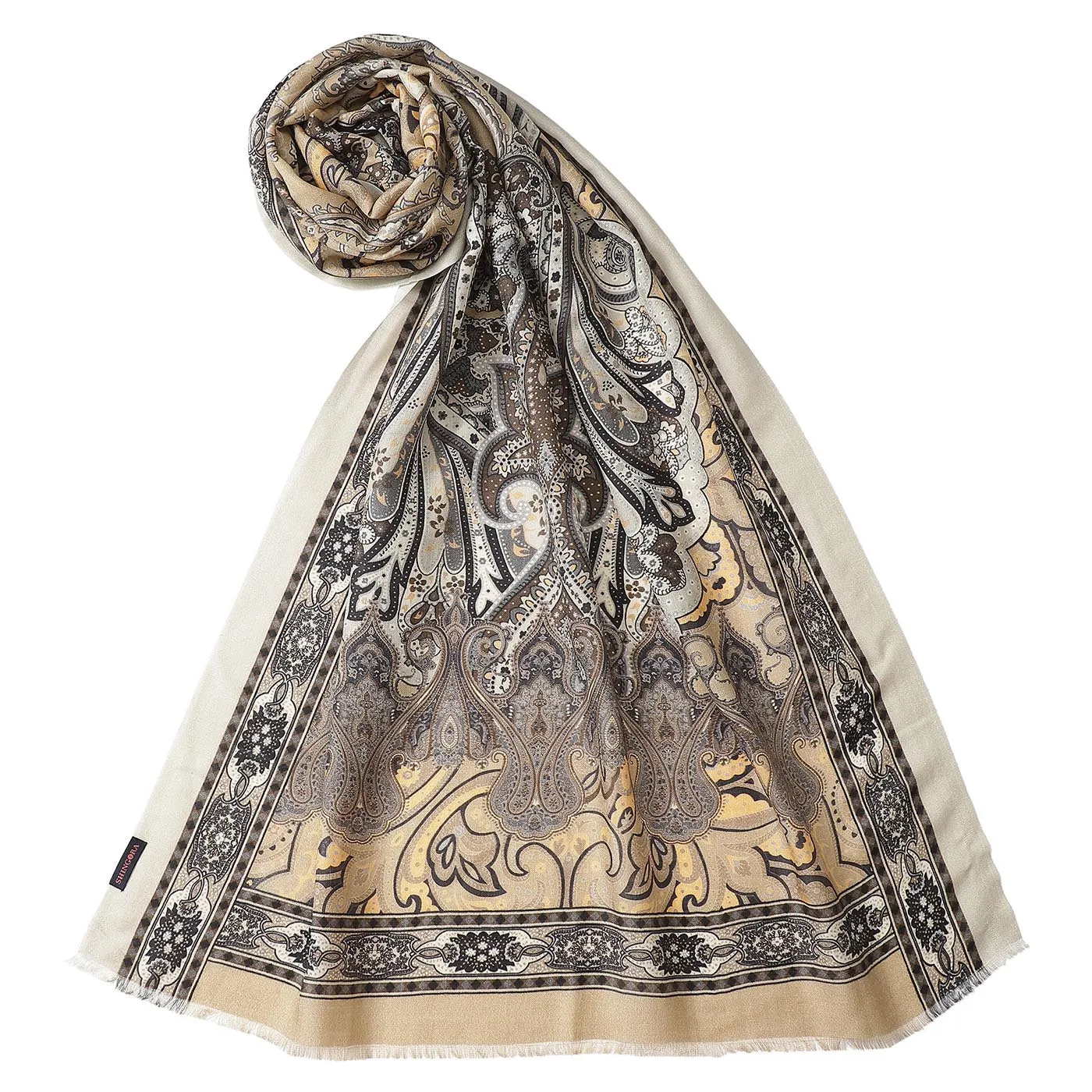 MAYURI Wool Silk Printed Stole