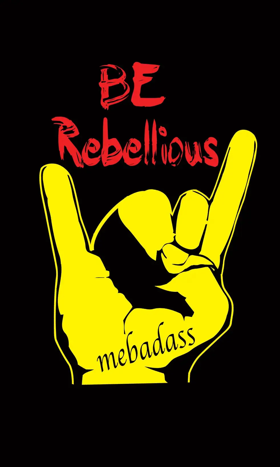 Men's Be Fearless & Rebellious Graphic Printed Oversized T-shirt - Black