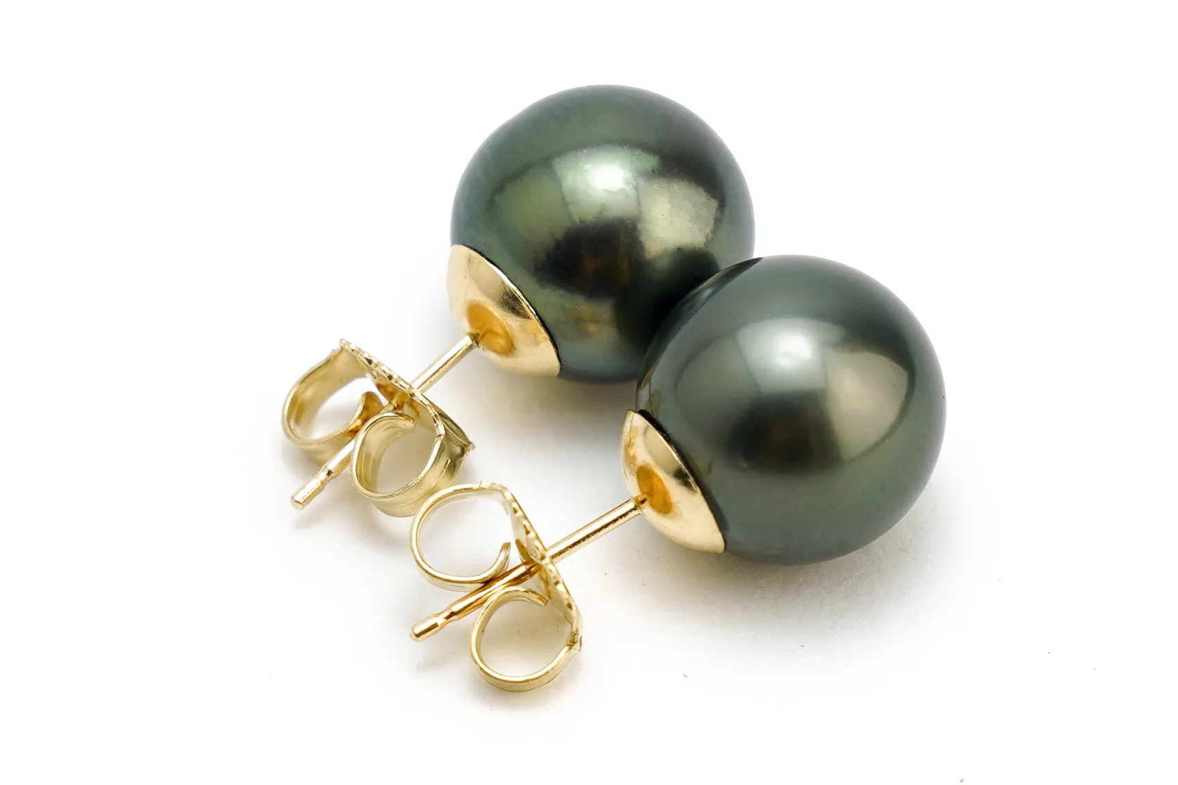 Midnight 11mm Statement Pearl Stud Earrings