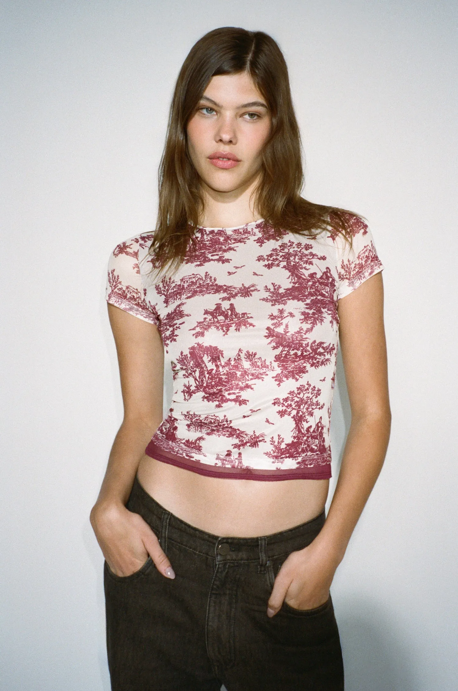 MINI TEE - MAROON TOILE