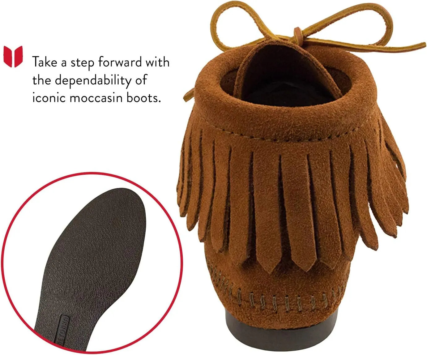 Minnetonka Women's Classic Fringe Hardsole Boot