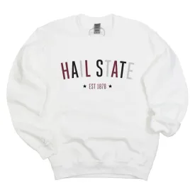Mississippi State University Star Arch Crewneck Fleece in White