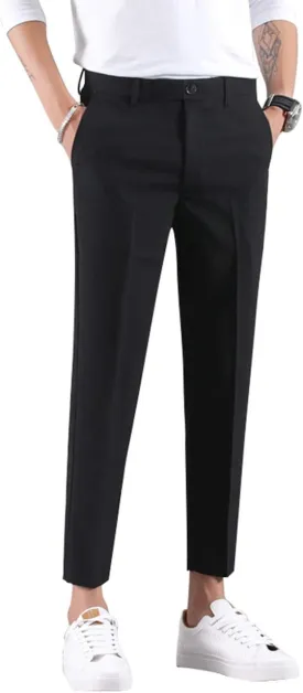 MOGU Ankle-Length Dress Pants for Men Slim Fit Cropped Trousers