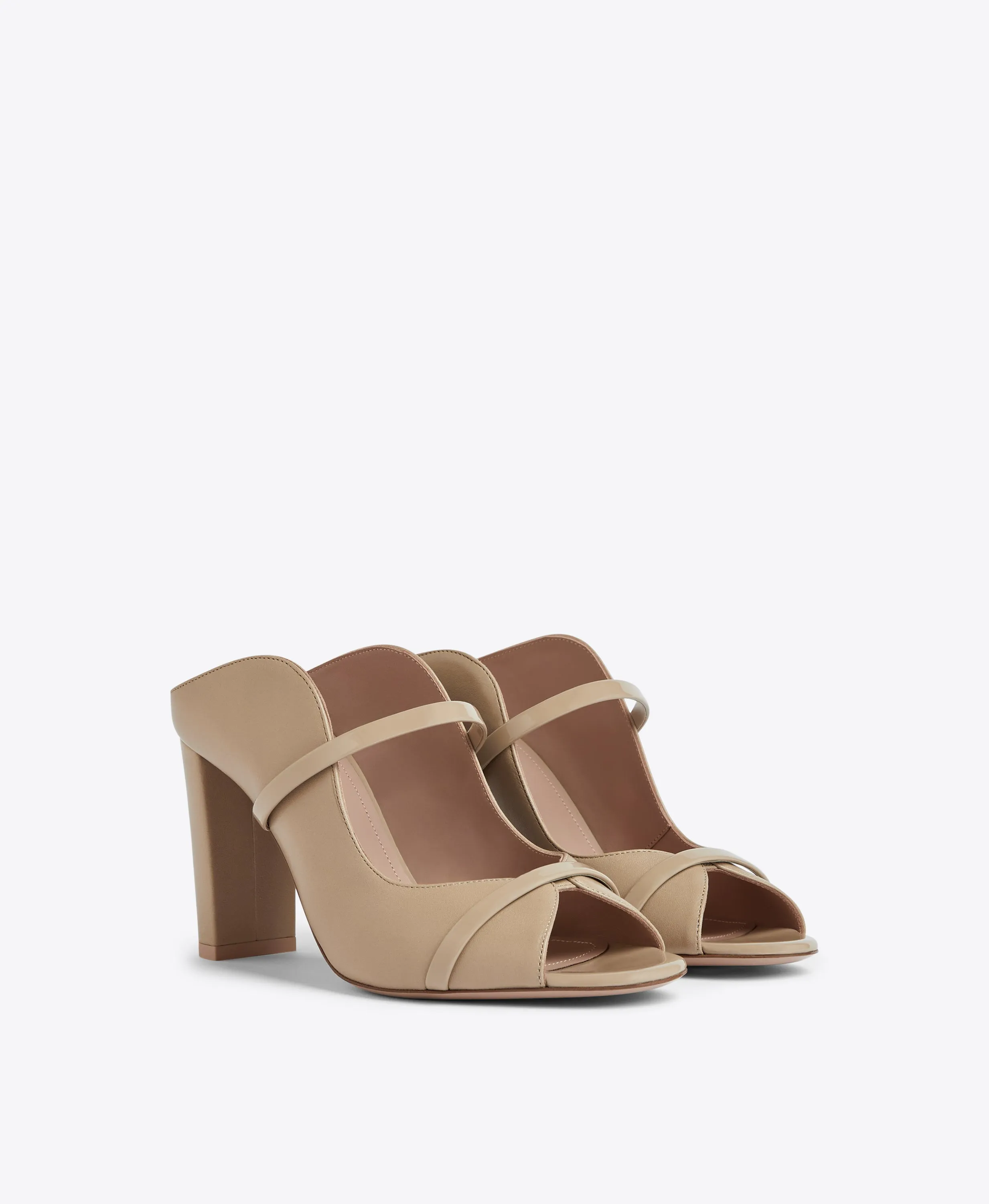 Norah 85 Beige Leather Sandals