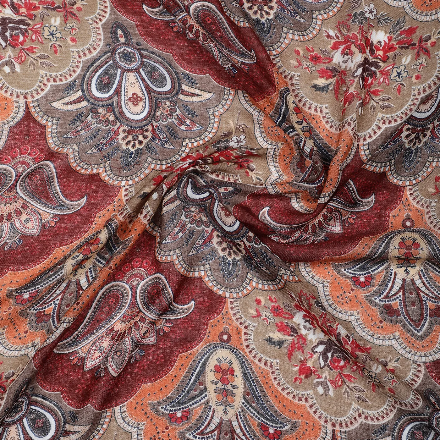 Paisley Block Multi Printed Shawl